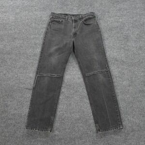 Vintage Levis Jeans Mens 34x30 Black 505 Regular Fit Straight Leg Made USA 90s